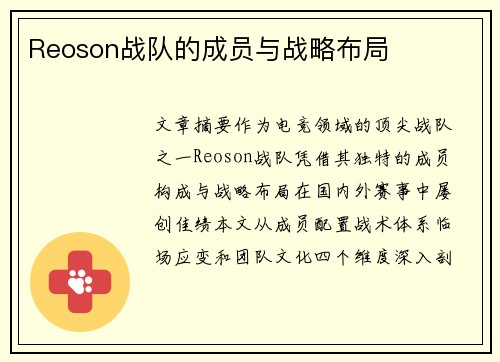 Reoson战队的成员与战略布局